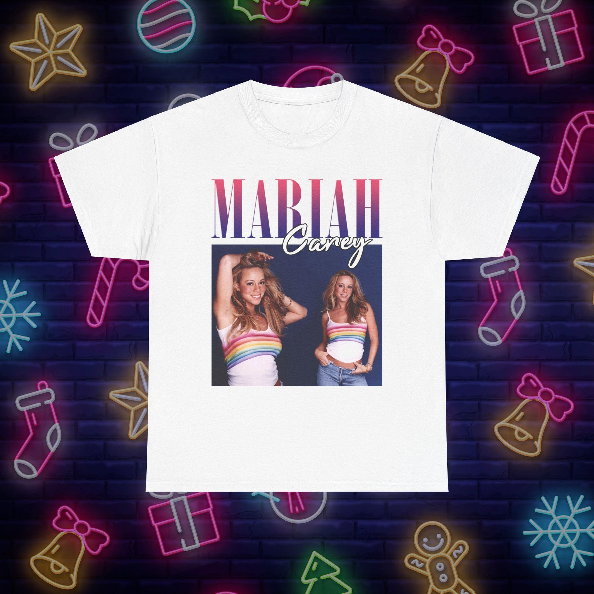 Mariah Carey Retro Unisex Heavy Cotton Tee - Vibrant Pop Culture Tee for Music Lovers