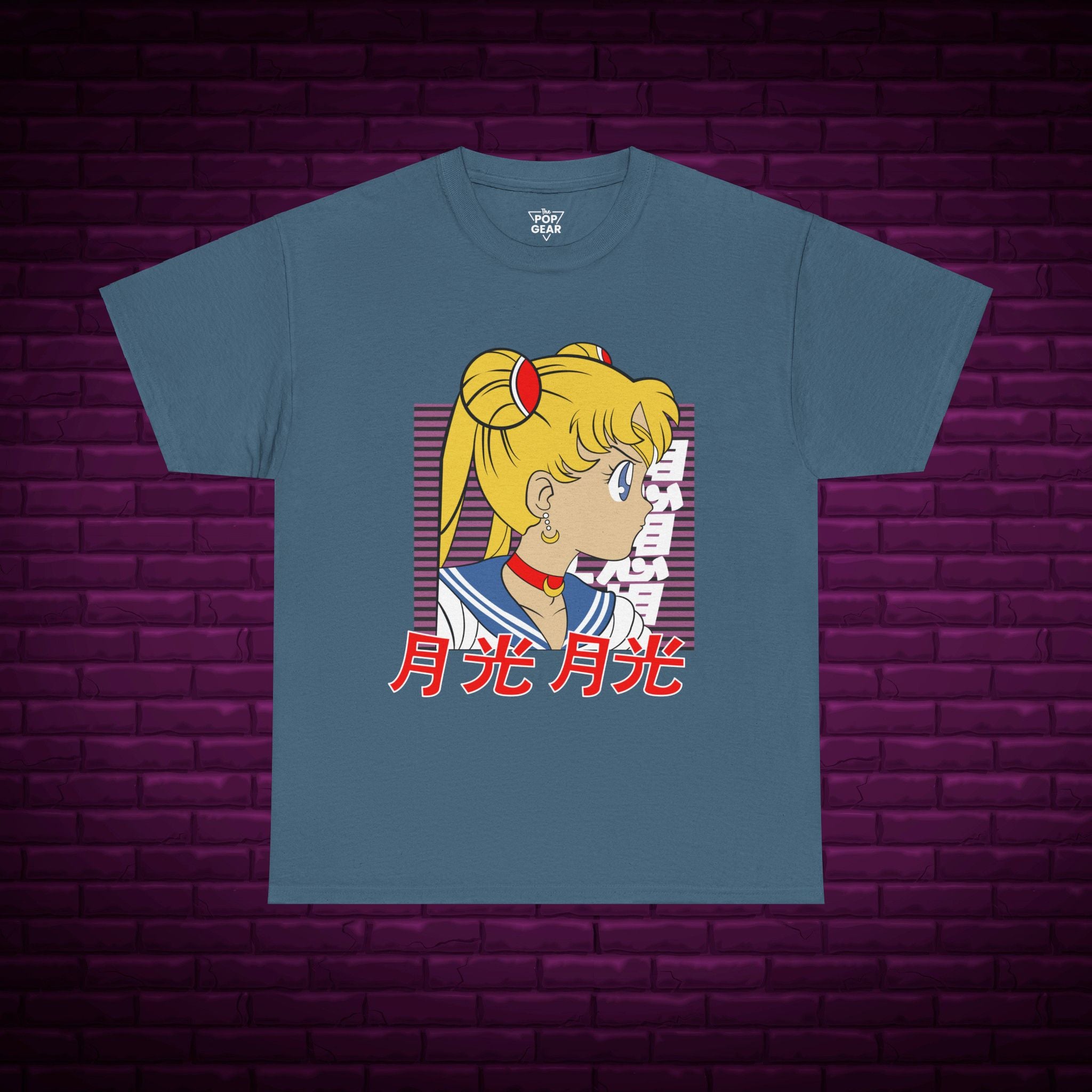 Anime-Inspired Unisex Heavy Cotton Tee - Sailor Moon Design