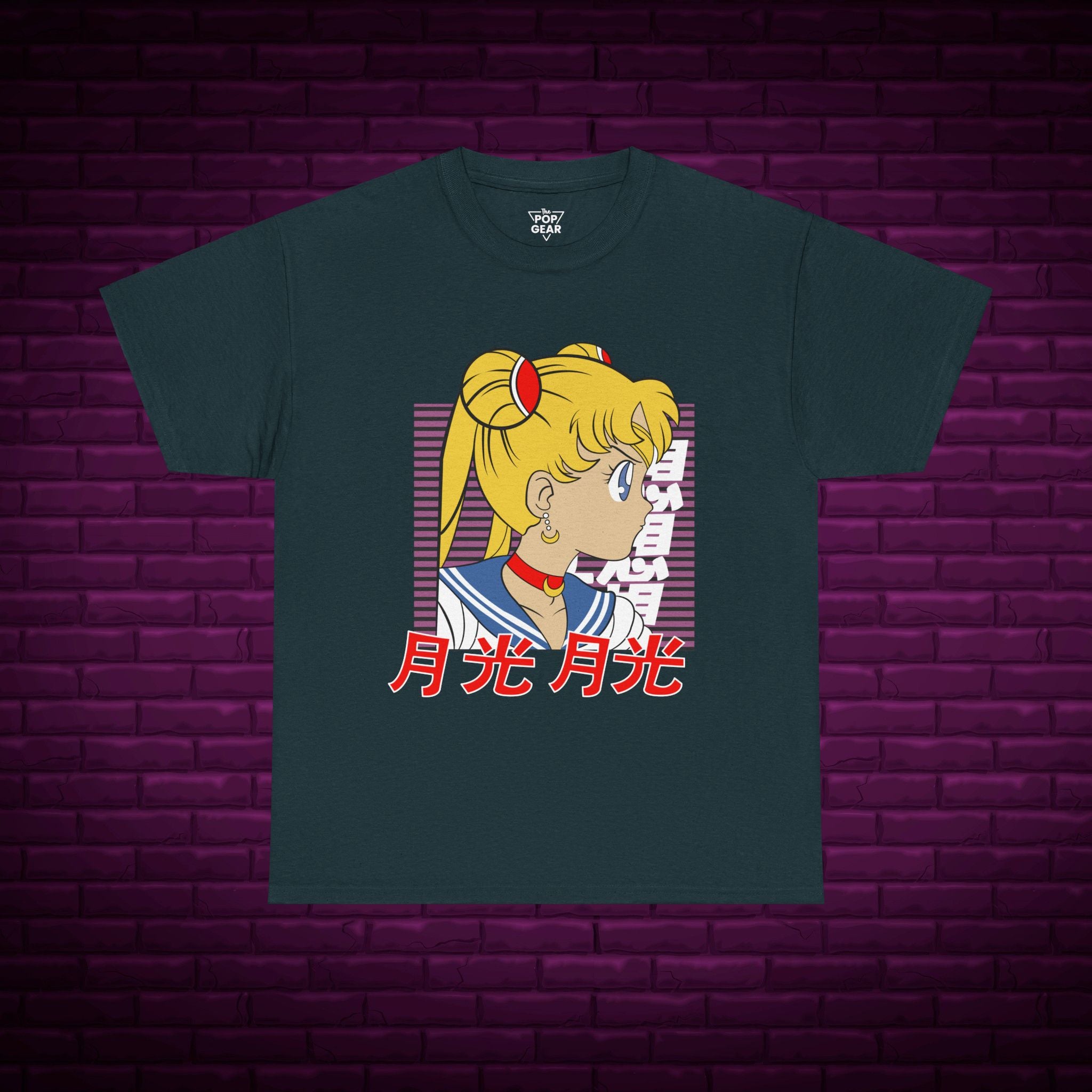 Anime-Inspired Unisex Heavy Cotton Tee - Sailor Moon Design