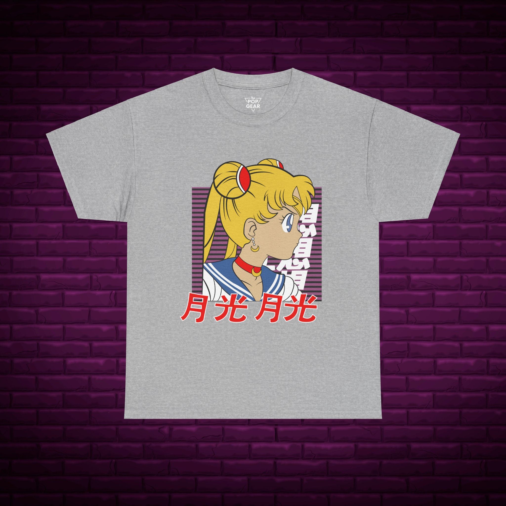 Anime-Inspired Unisex Heavy Cotton Tee - Sailor Moon Design