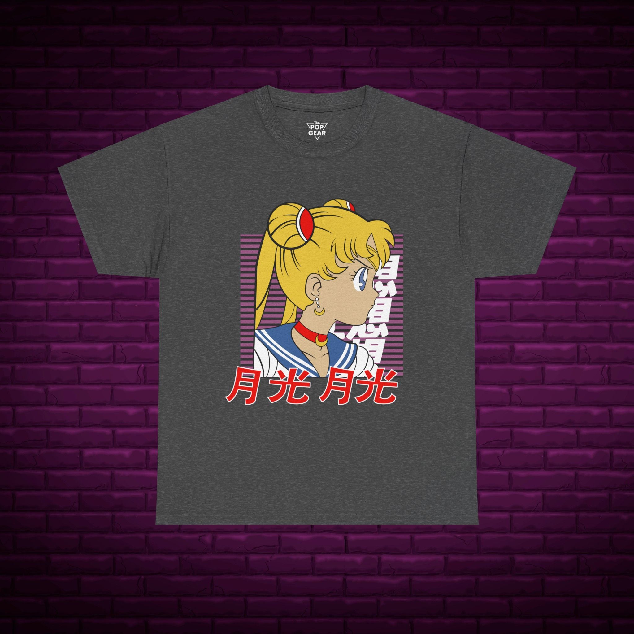 Anime-Inspired Unisex Heavy Cotton Tee - Sailor Moon Design