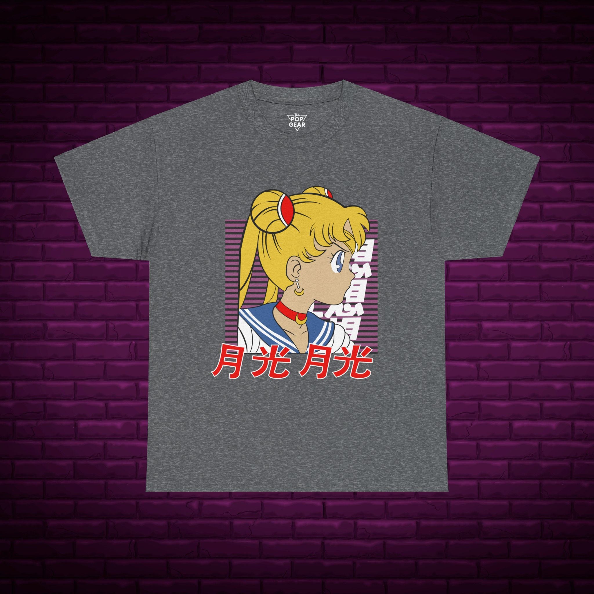 Anime-Inspired Unisex Heavy Cotton Tee - Sailor Moon Design