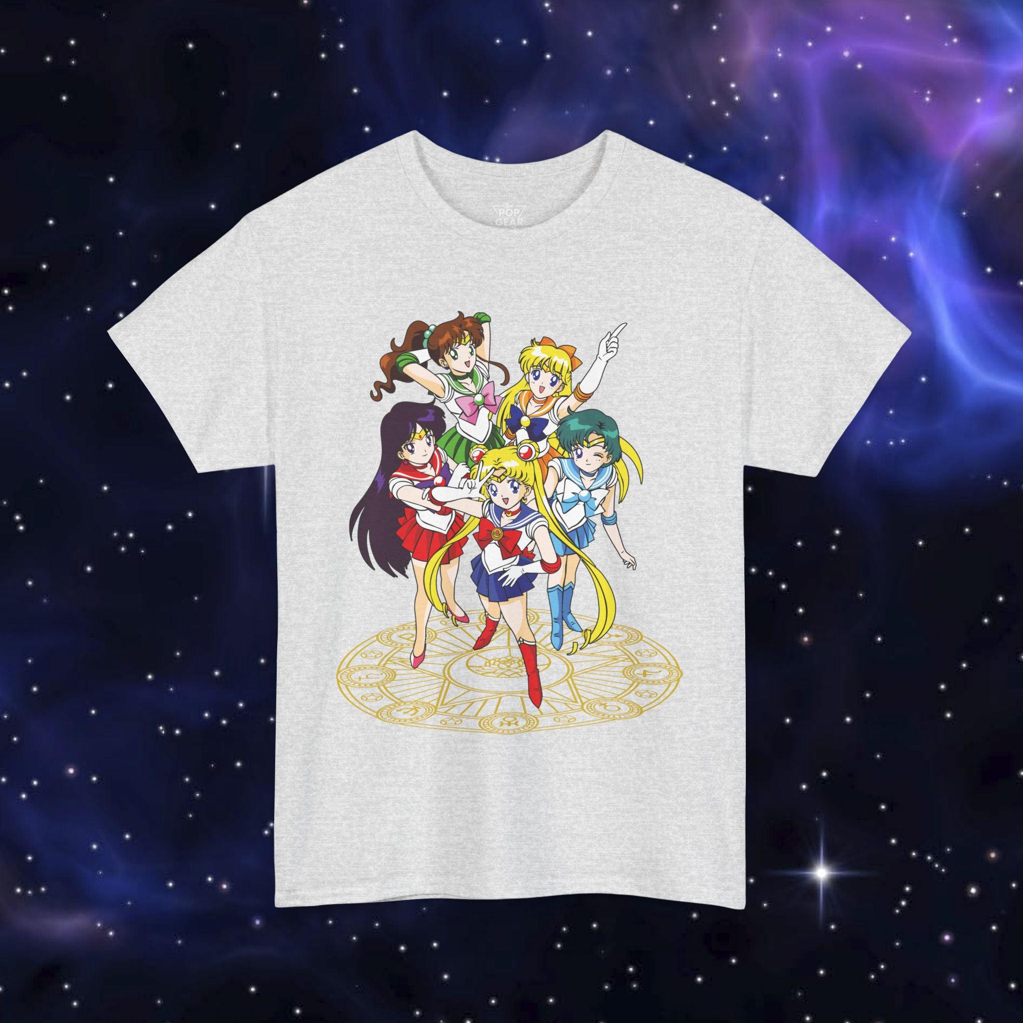 Anime-Themed Unisex Heavy Cotton Tee - Sailor Scout Design