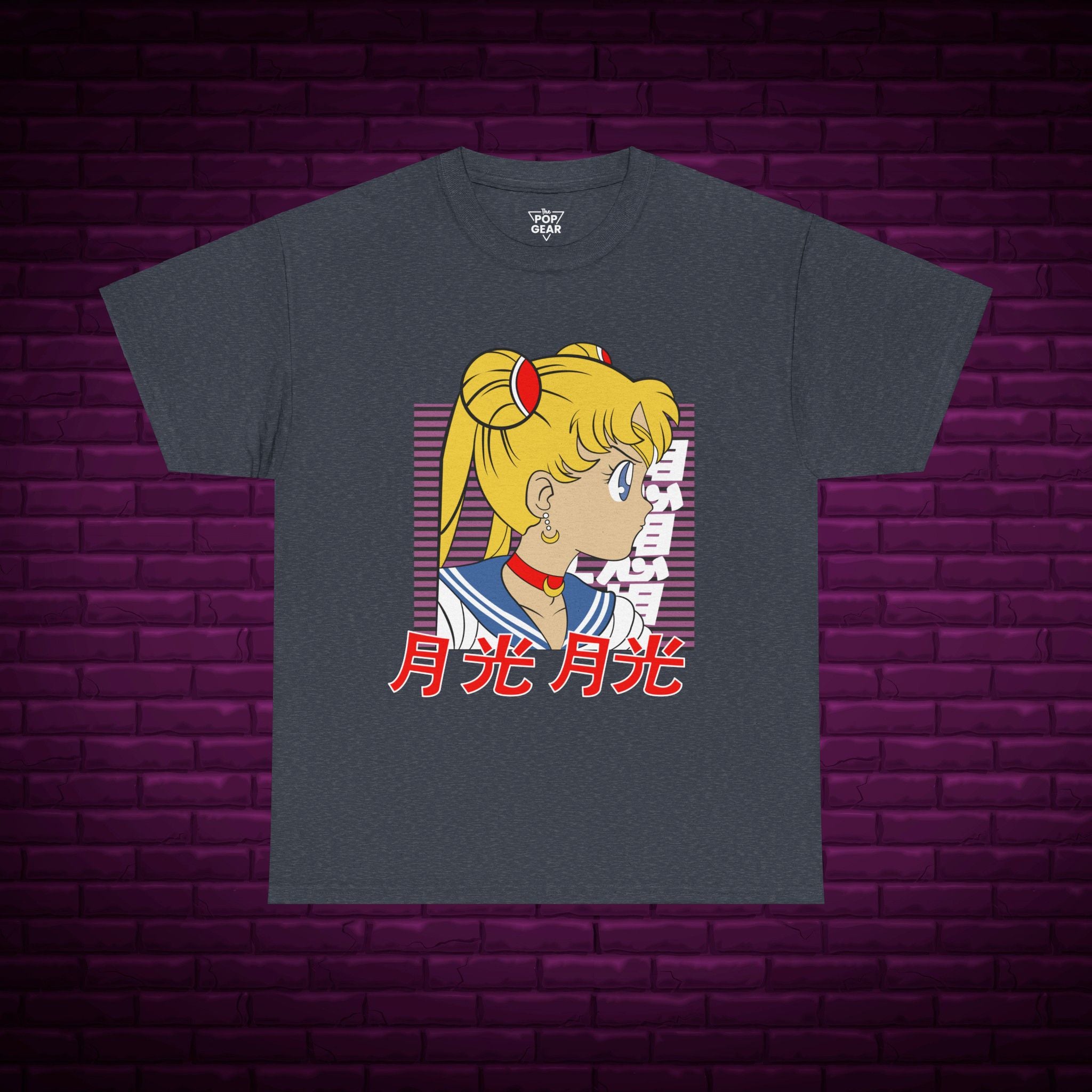 Anime-Inspired Unisex Heavy Cotton Tee - Sailor Moon Design