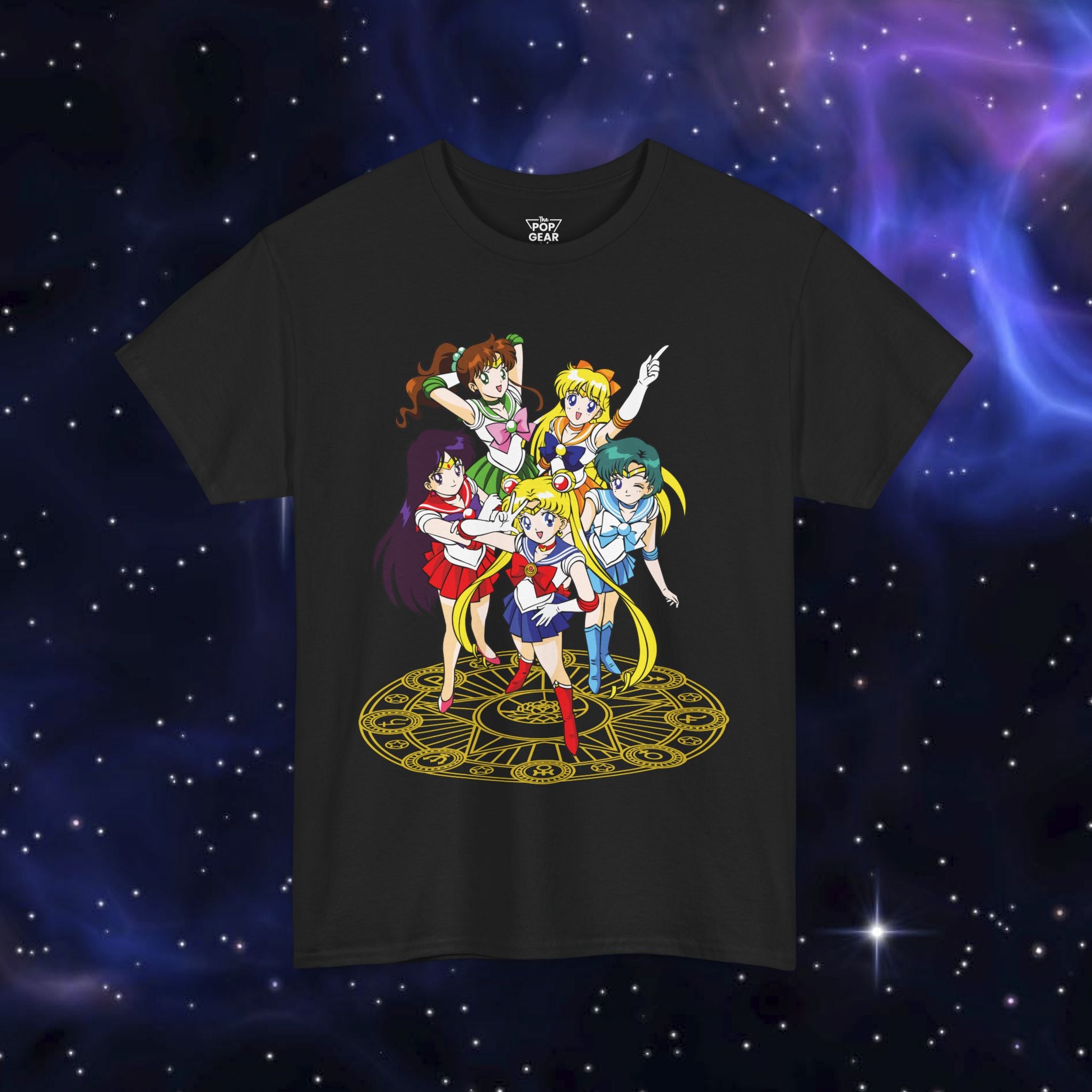 Anime-Themed Unisex Heavy Cotton Tee - Sailor Scout Design