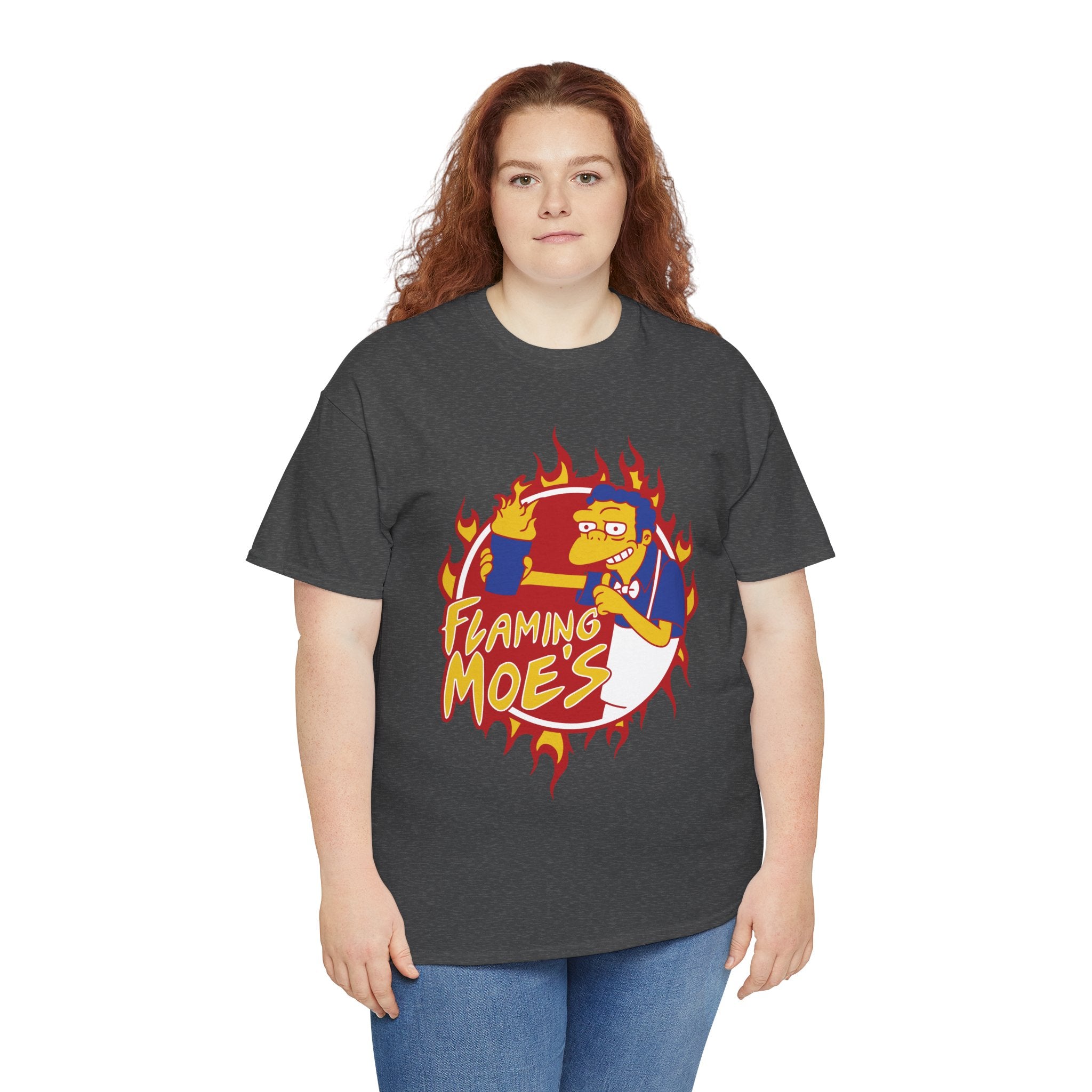 Flaming Moe's Unisex Heavy Cotton Tee - Fun Nostalgic T-Shirt for Fans