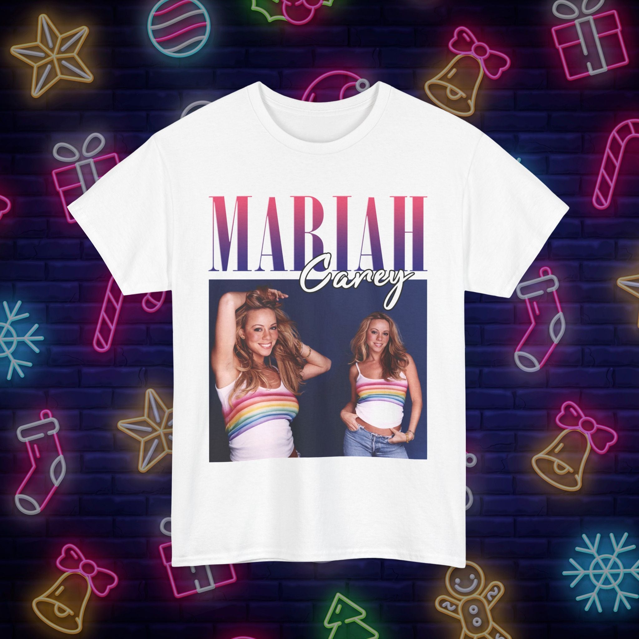 Mariah Carey Retro Unisex Heavy Cotton Tee - Vibrant Pop Culture Tee for Music Lovers