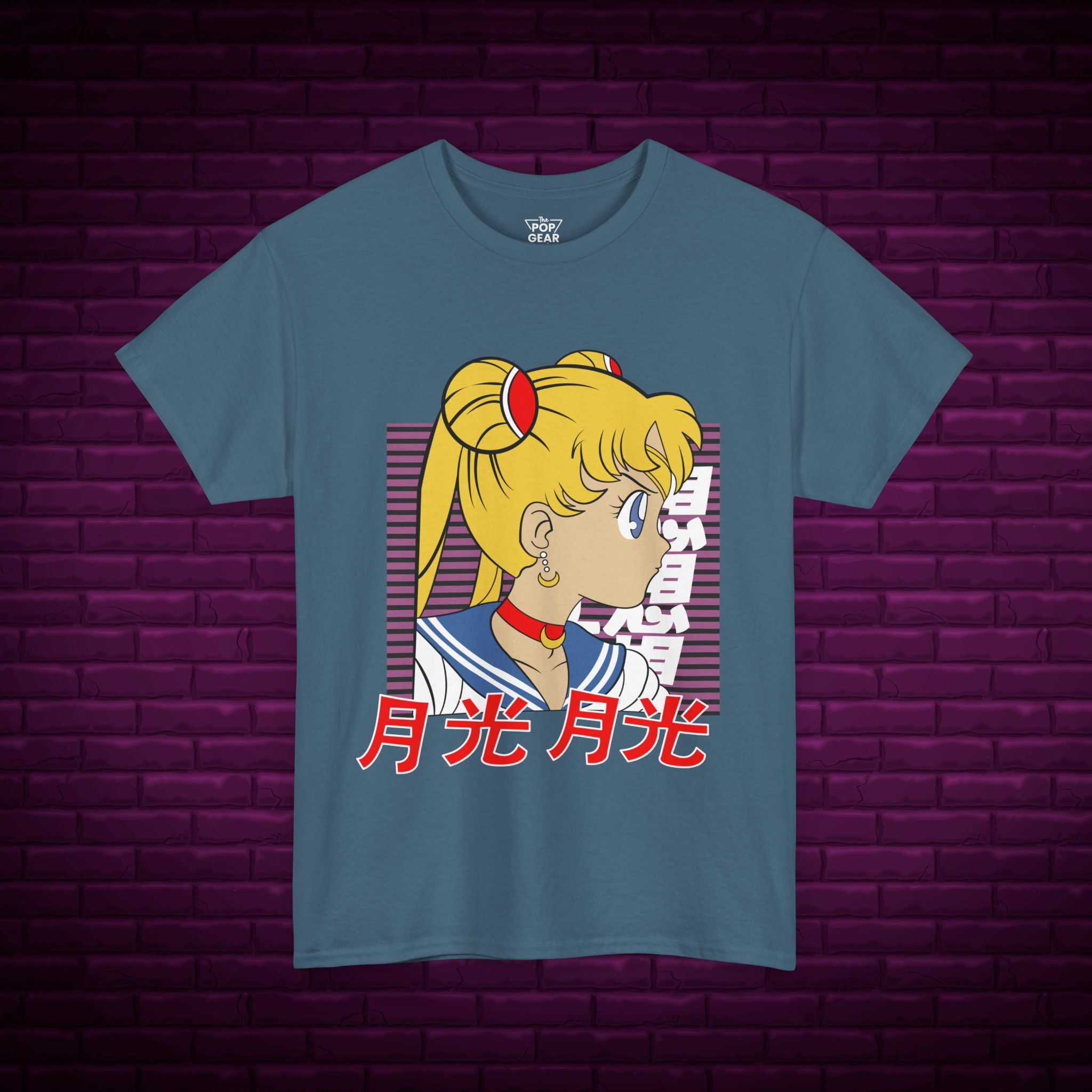 Anime-Inspired Unisex Heavy Cotton Tee - Sailor Moon Design