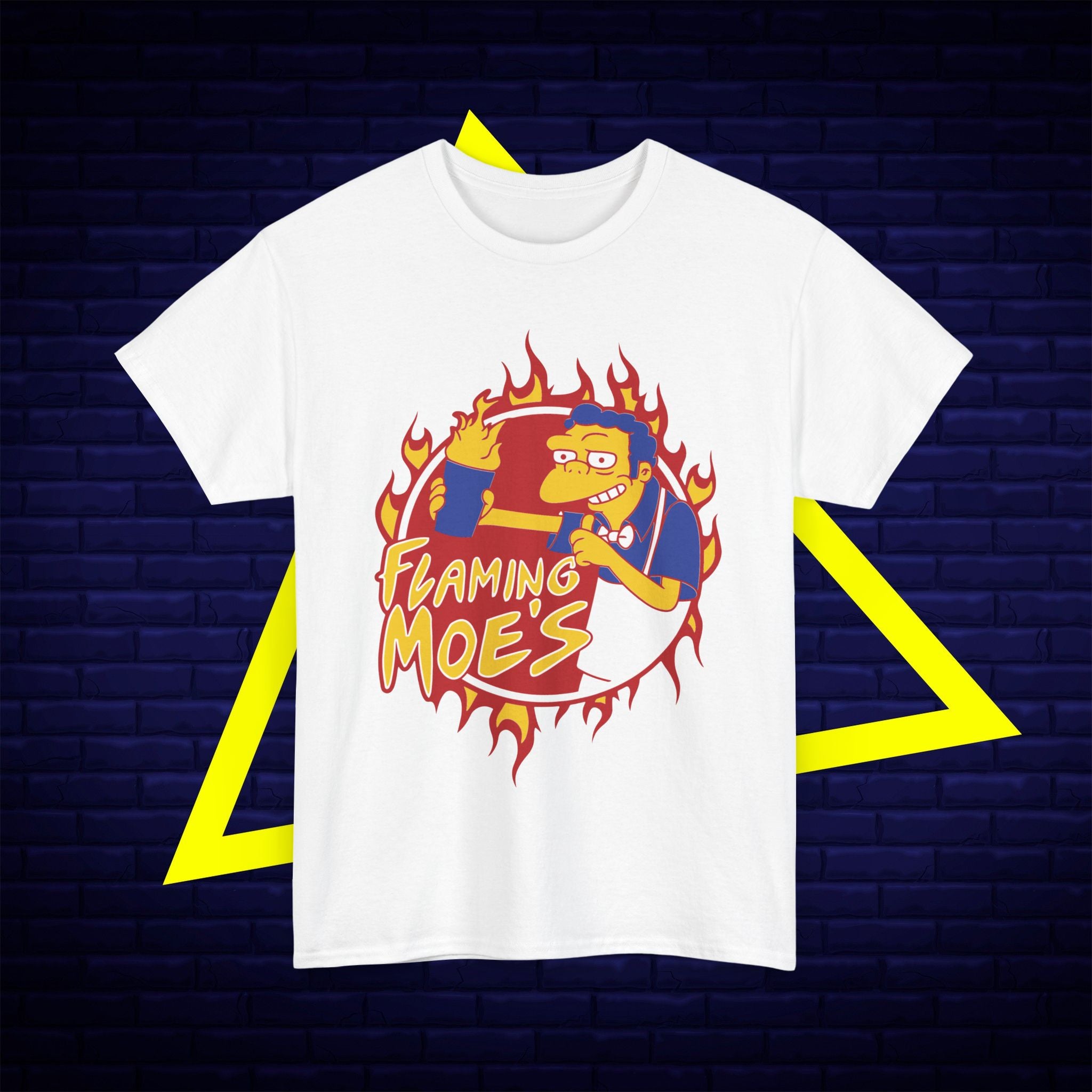 Flaming Moe's Unisex Heavy Cotton Tee - Fun Nostalgic T-Shirt for Fans