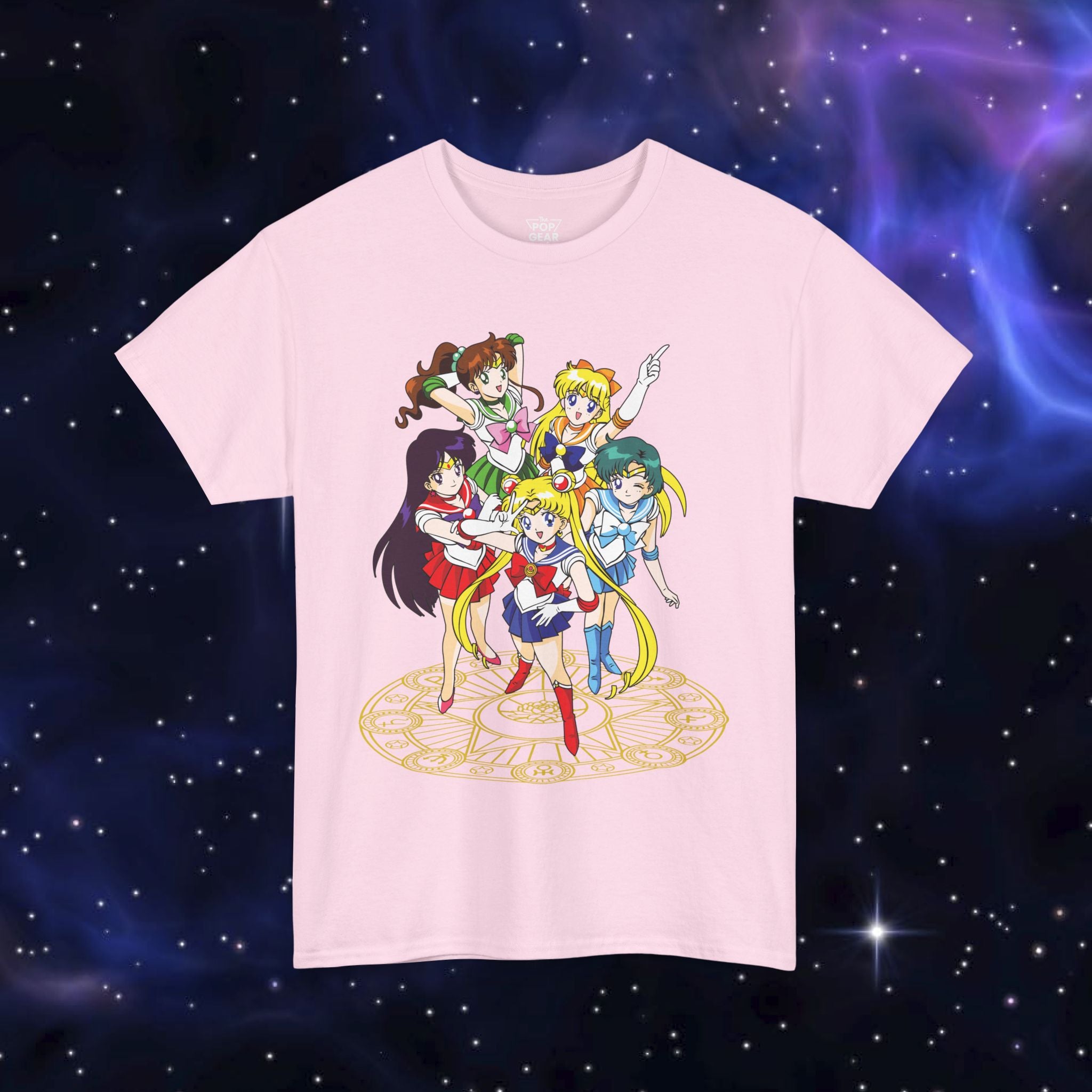 Anime-Themed Unisex Heavy Cotton Tee - Sailor Scout Design