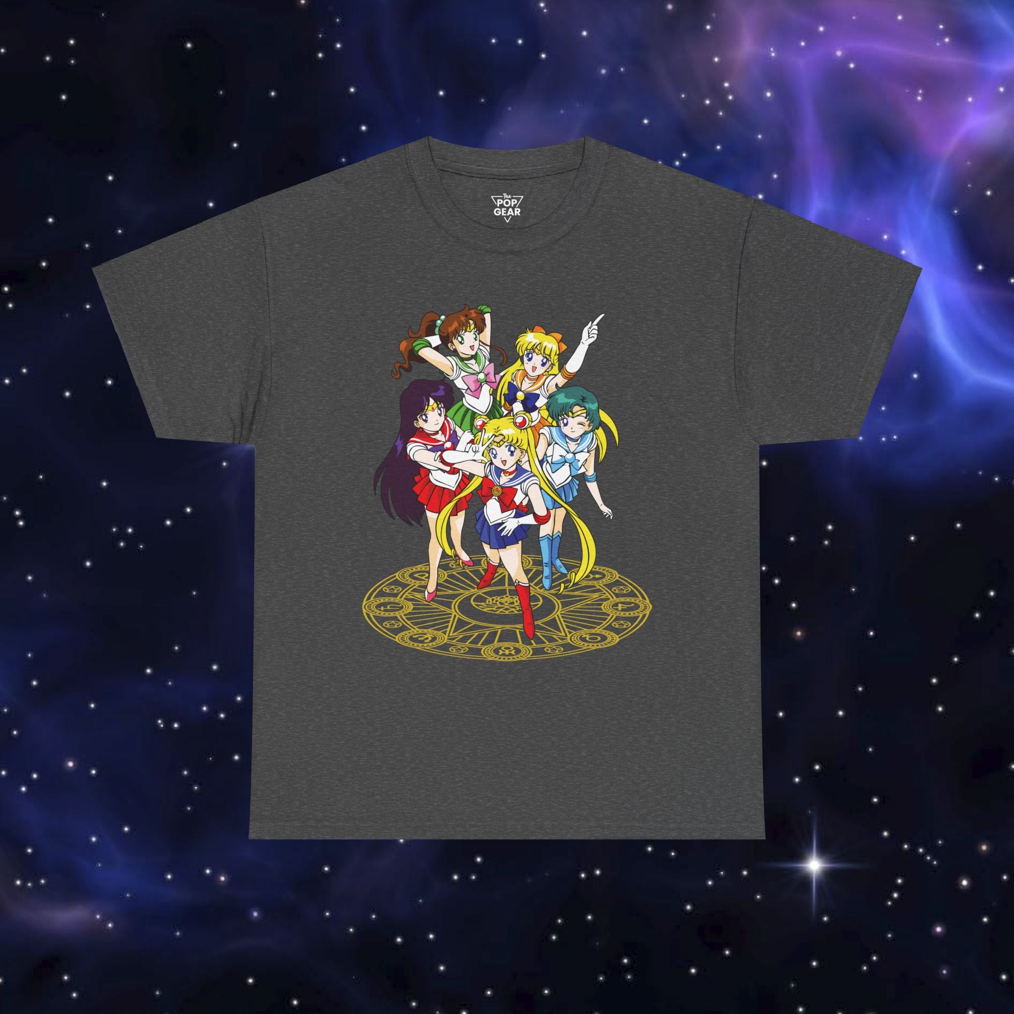 Anime-Themed Unisex Heavy Cotton Tee - Sailor Scout Design