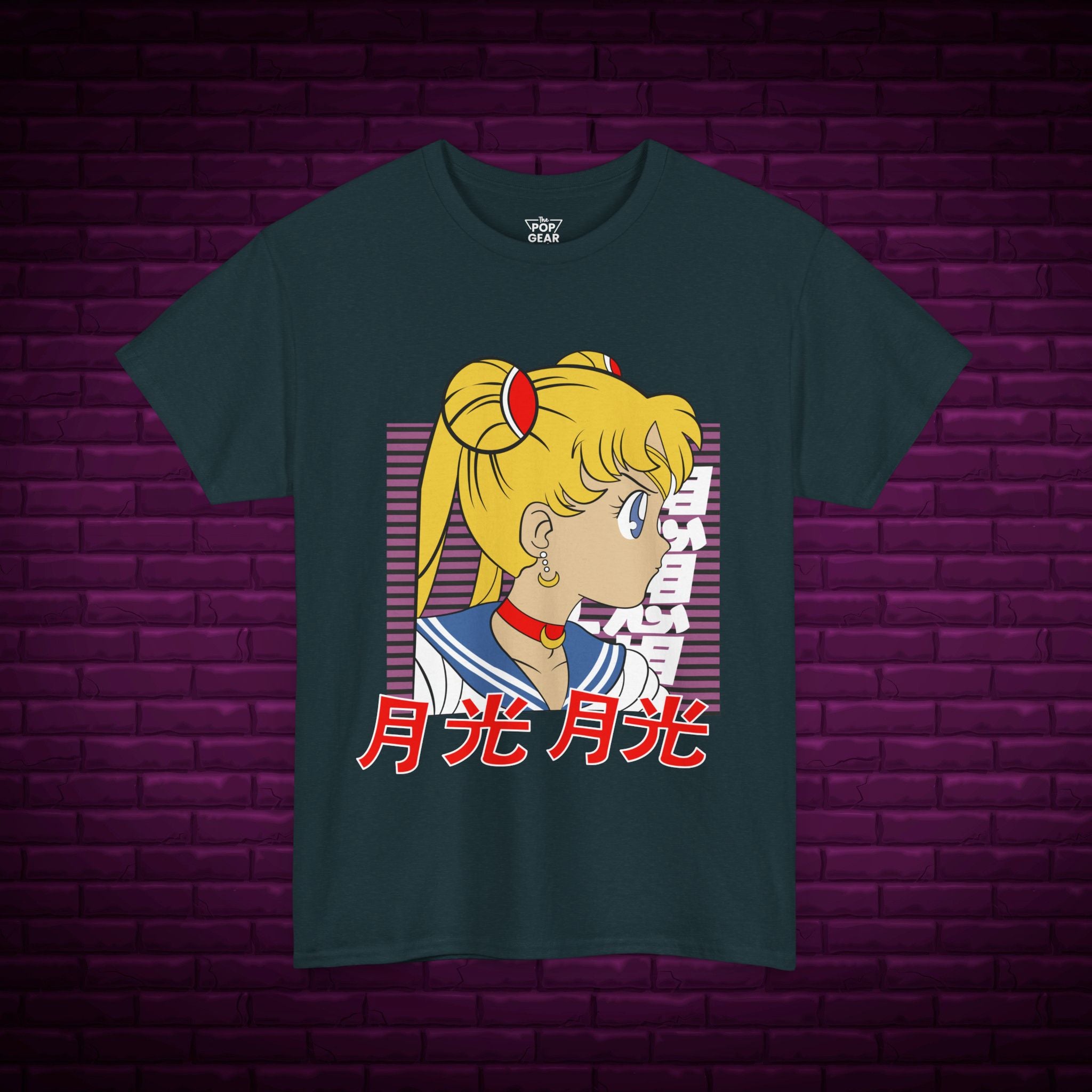 Anime-Inspired Unisex Heavy Cotton Tee - Sailor Moon Design