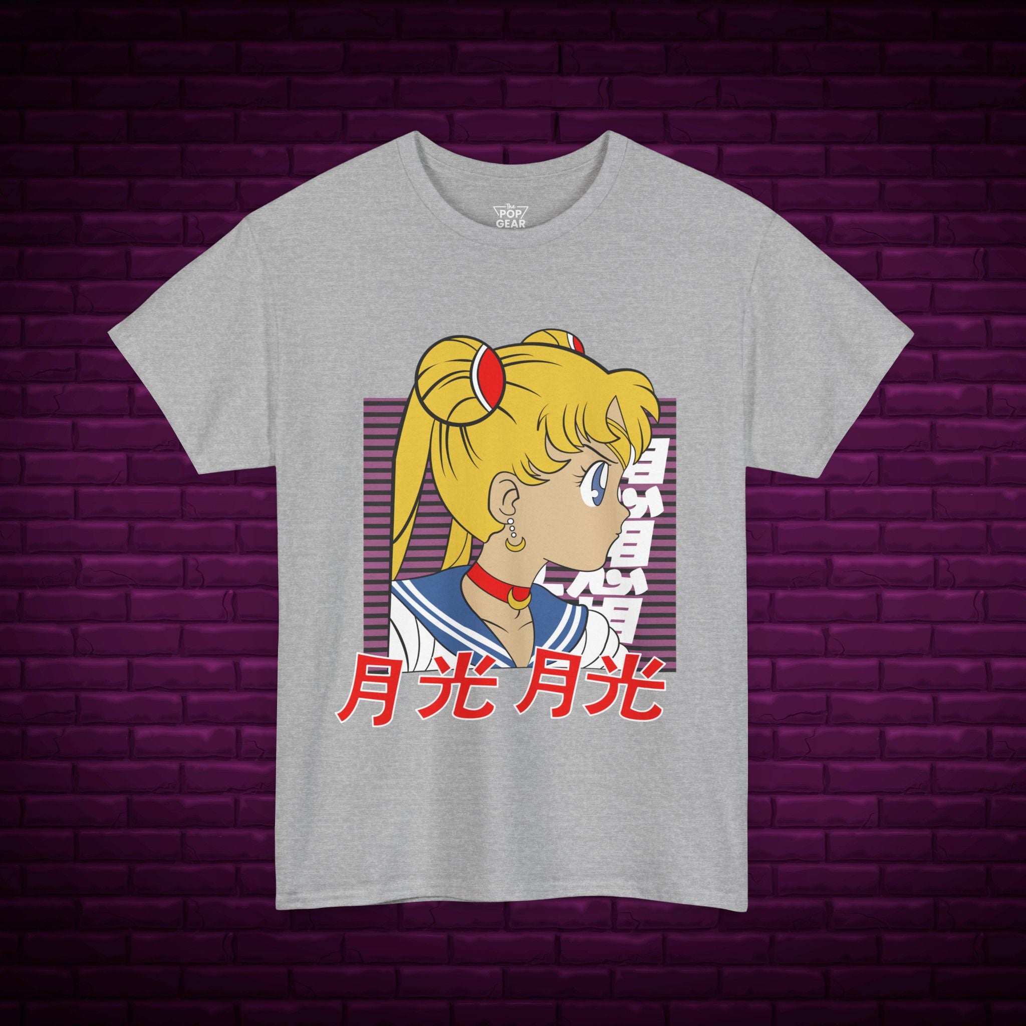 Anime-Inspired Unisex Heavy Cotton Tee - Sailor Moon Design