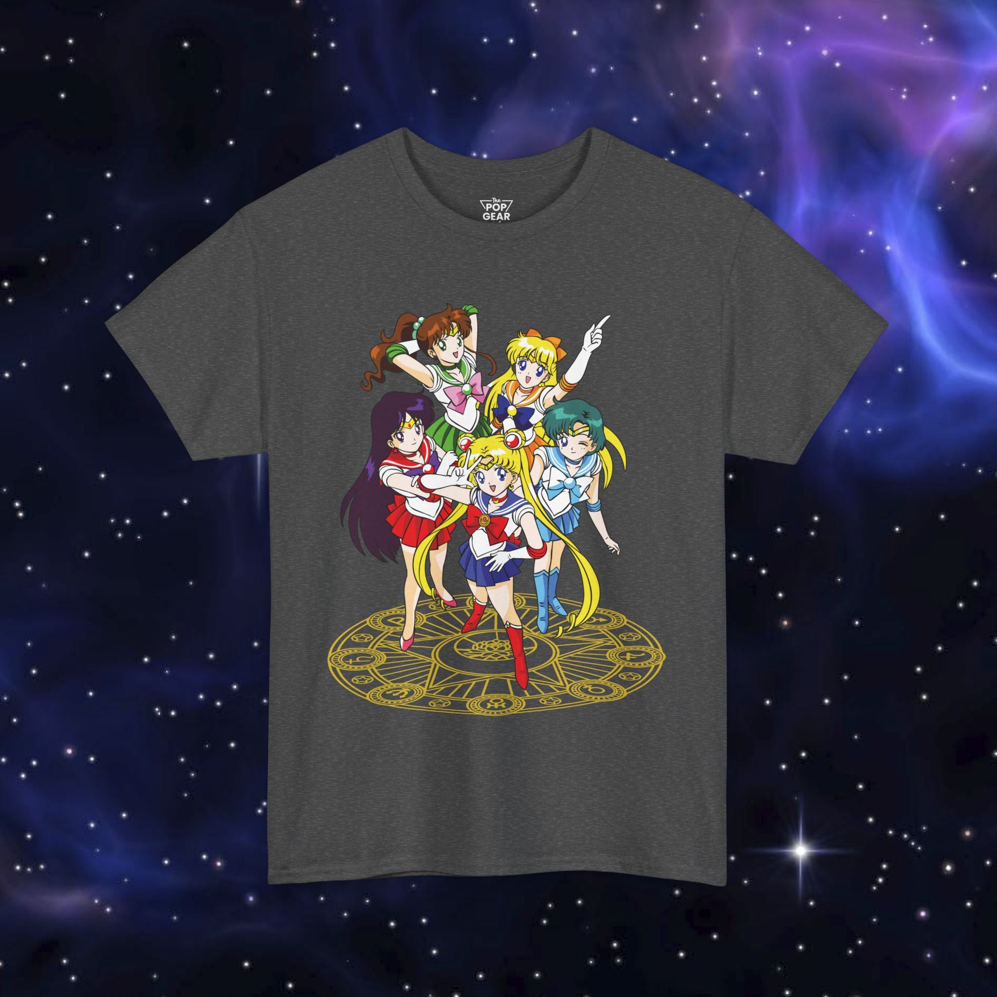 Anime-Themed Unisex Heavy Cotton Tee - Sailor Scout Design