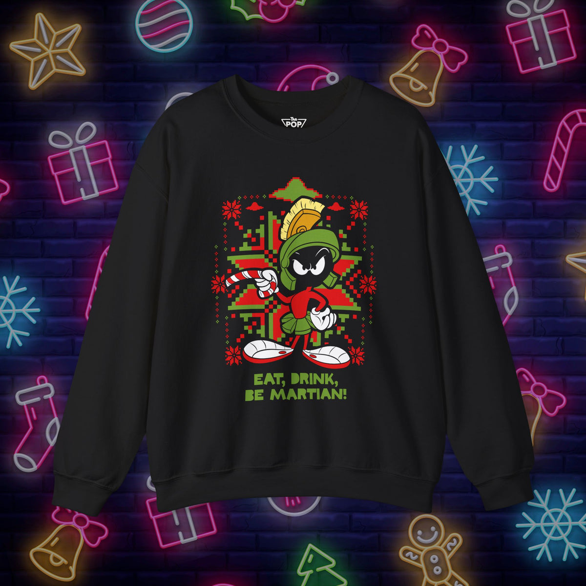 Martian Holiday Sweatshirt - Eat, Drink, Be Martian - Unisex Heavy Blend Crewneck