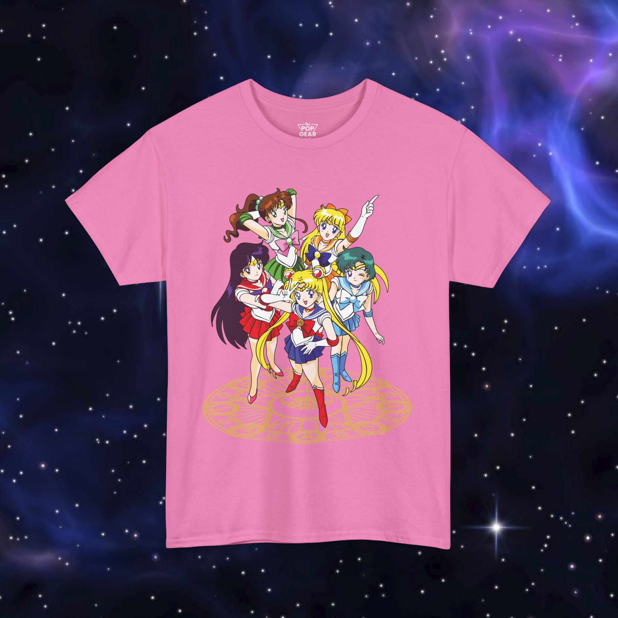 Anime-Themed Unisex Heavy Cotton Tee - Sailor Scout Design