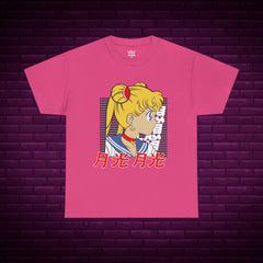 Anime-Inspired Unisex Heavy Cotton Tee - Sailor Moon Design