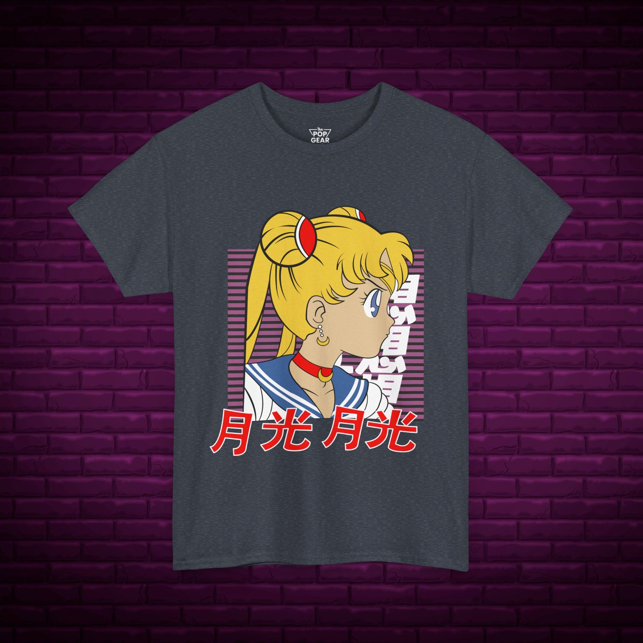 Anime-Inspired Unisex Heavy Cotton Tee - Sailor Moon Design